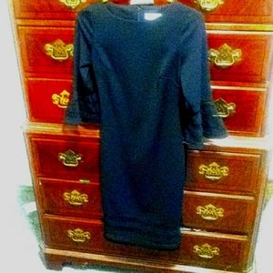 LBD Calvin Klein Illusion Hem A-Line Dress